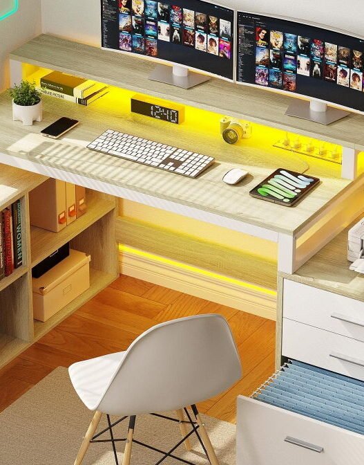 transform home office discover yitahome shaped desk style productivity