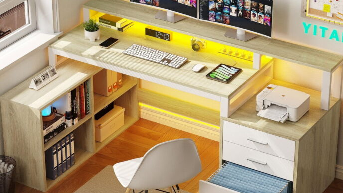 transform home office discover yitahome shaped desk style productivity
